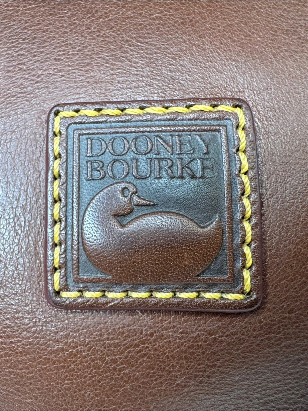 Dooney & Bourke DB Walnut Brown Florentine Leather Fold Over Crossbody Bag